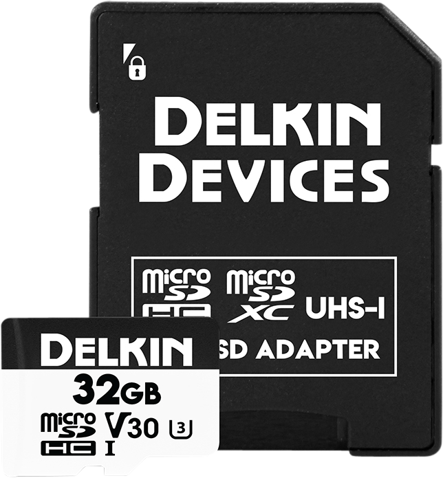 DELKIN microSD Card - 32/64/128GB U3 V30